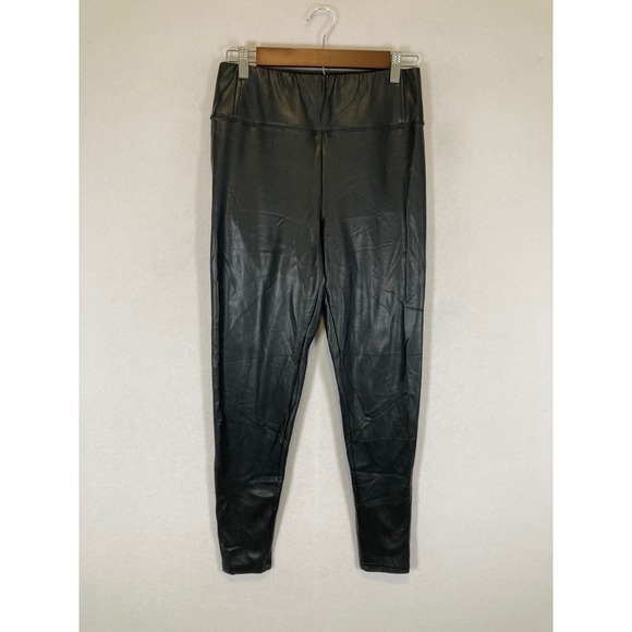 Scoop Pants - Edgy Scoop Women Size M Black Faux Leather High Rise Skinny Leggings SS-393